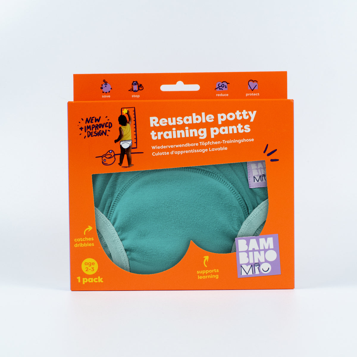 NEW: Reusable Potty Training Pants in Teal - Elite - Bambino Mio (EU)