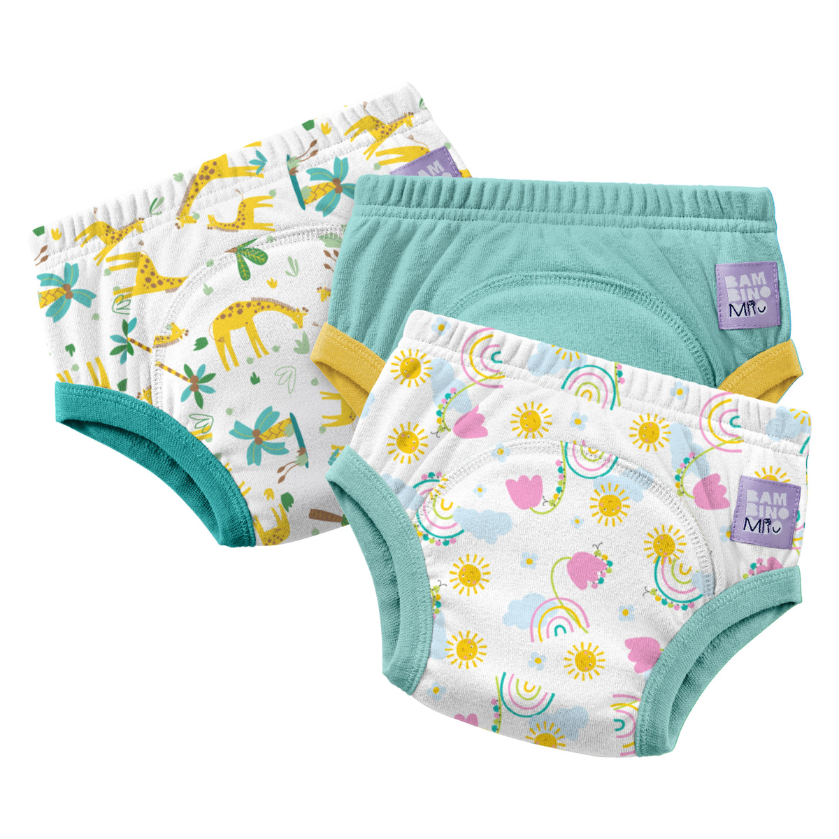 Reusable Potty Training Pants 3 Pack in Beary Blue Skies - New and Improved! - Bambino Mio (EU)