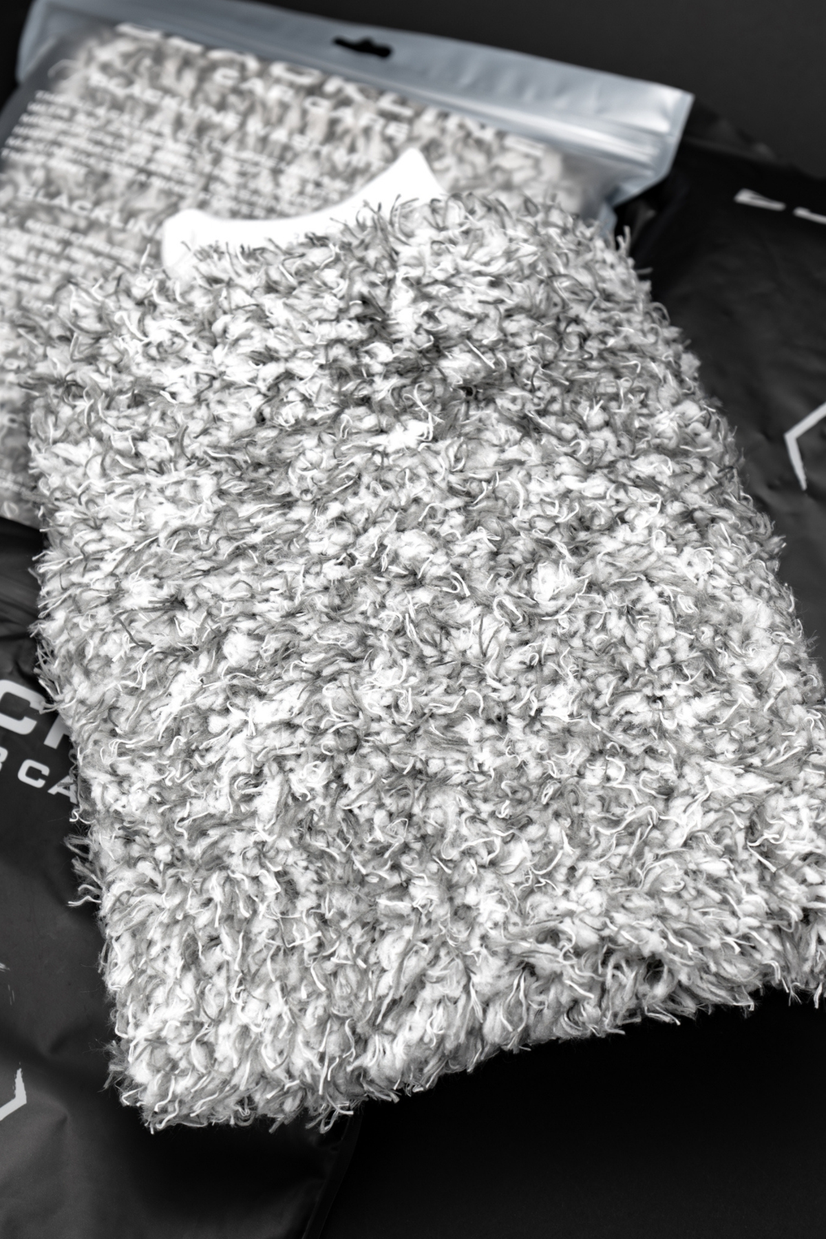 Microfiber towels from the Blackline Microfiber Kit in use.