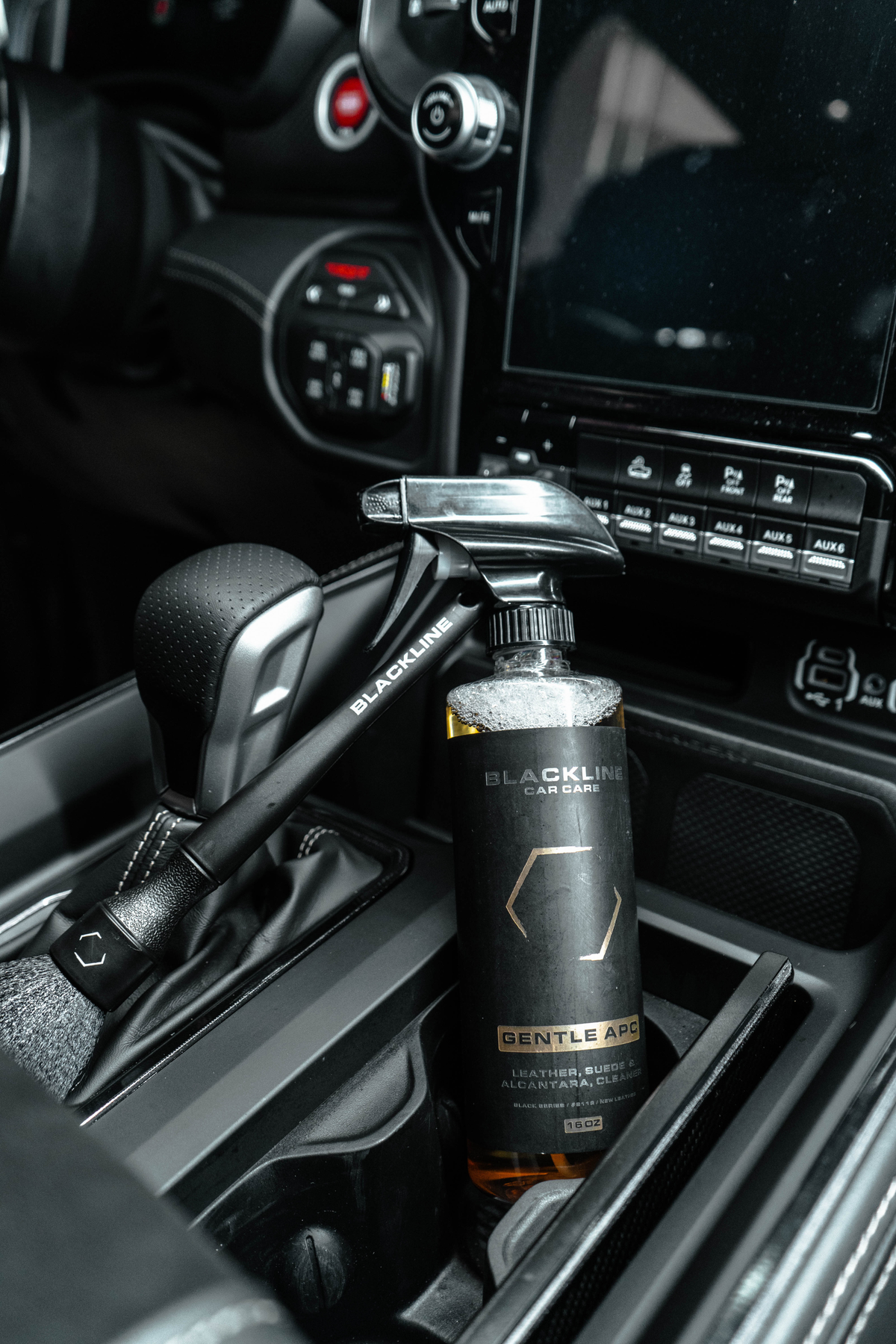 Leather Kit in use on a vehicle leather seat.