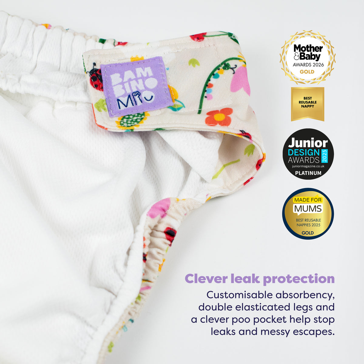 The Newborn Reusable Diaper Starter Bundle in Garden Party - Bambino Mio (EU)