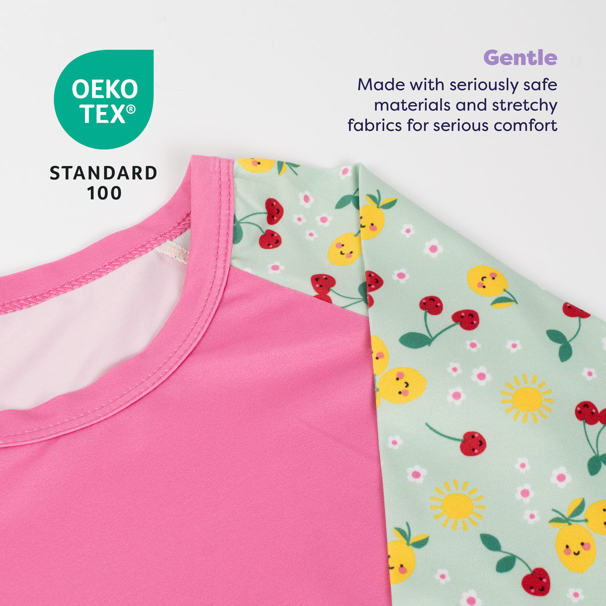 UPF 40+ Soft and Gentle Protective Beach Rash Vest in Juicy Fruit - Bambino Mio (EU)