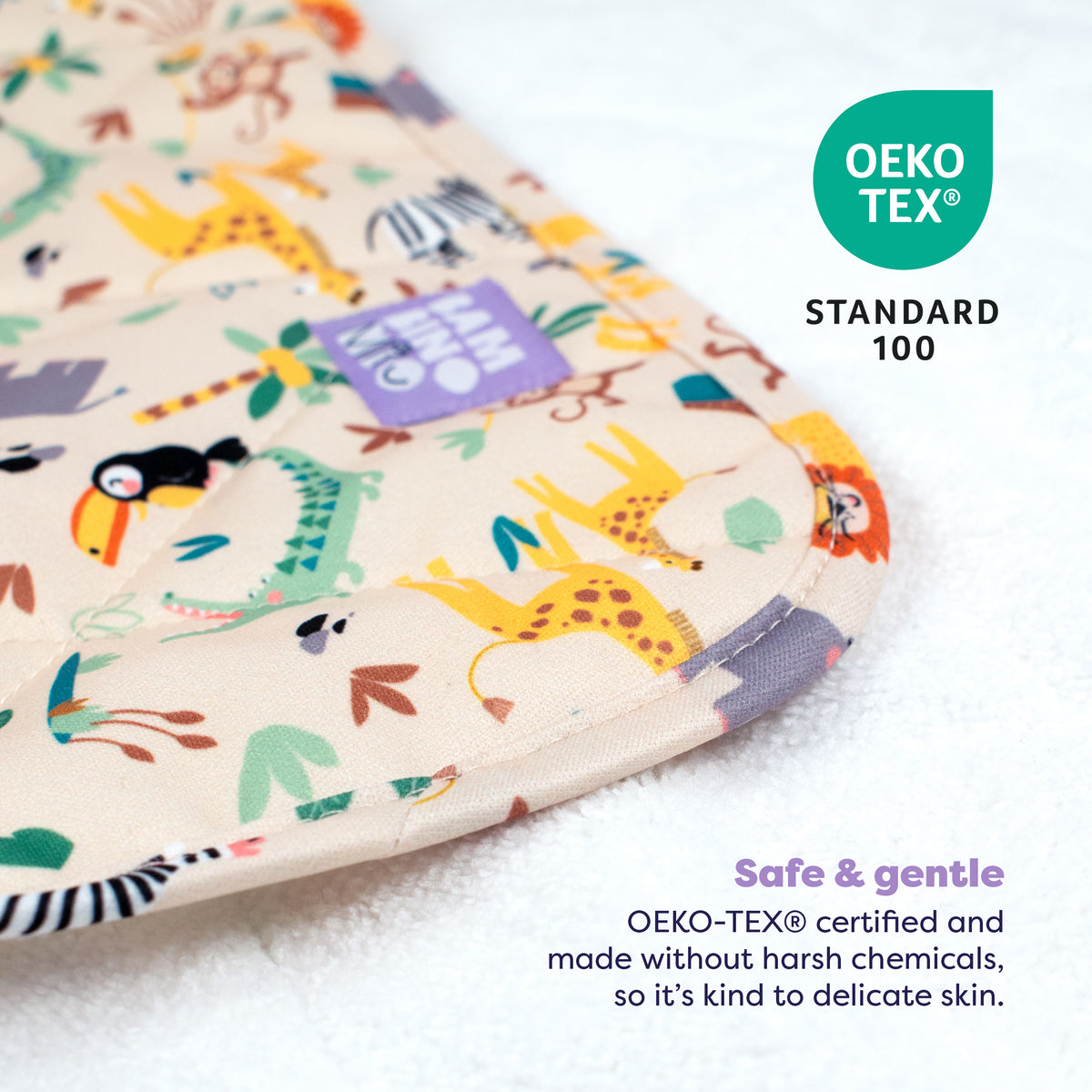 On-The-Move Baby Changing Mat in Safari Squad - Bambino Mio (EU)
