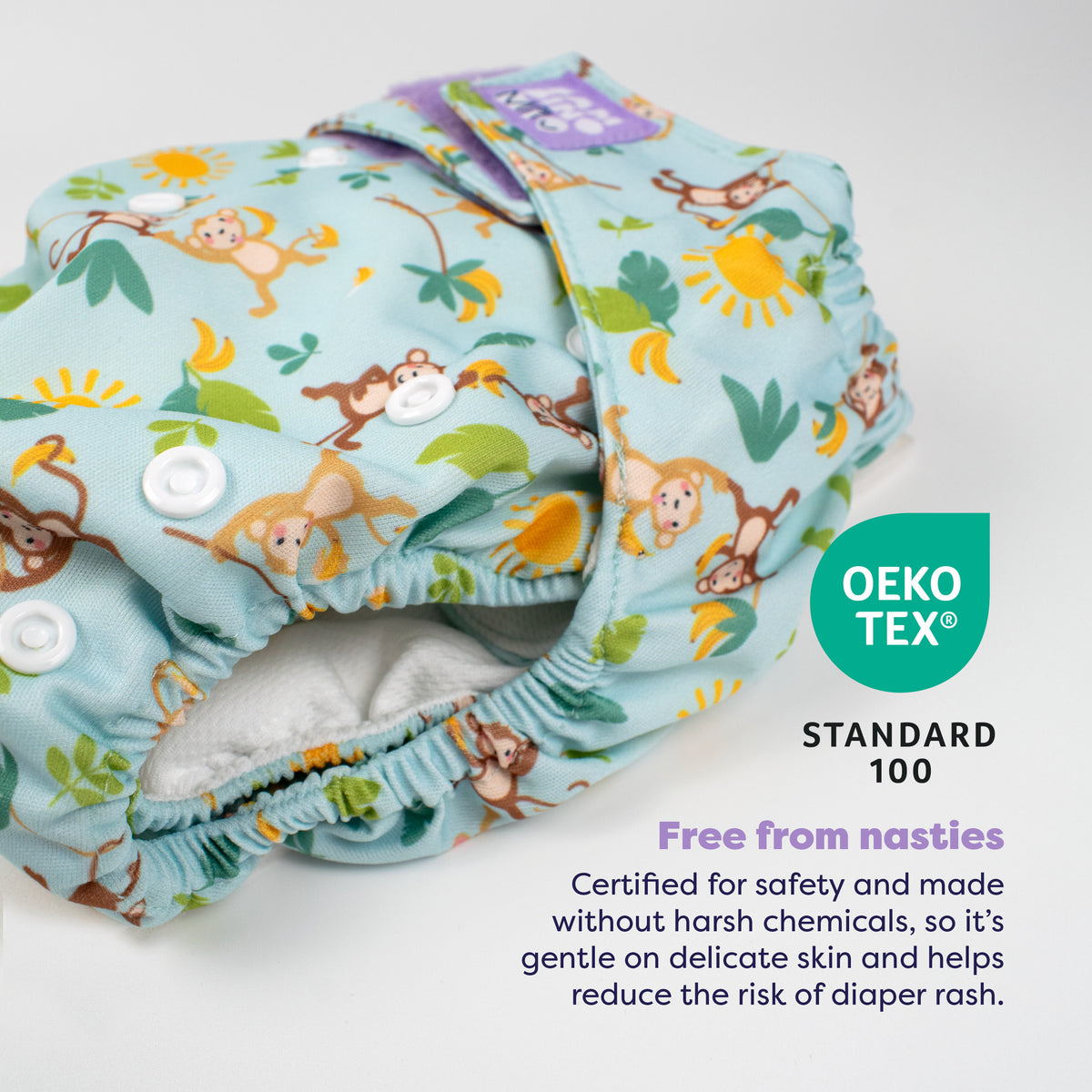 Revolutionary Reusable Diaper in Cheeky Monkeys - Bambino Mio (EU)