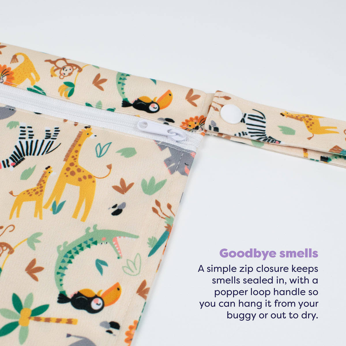 Out and About Waterproof Wet Diaper Bag in Safari Squad - Bambino Mio (EU)