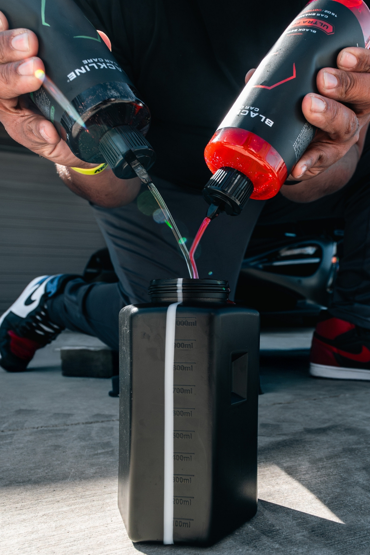 Vehicle covered in foam from the Blackline Foam Cannon Bundle.