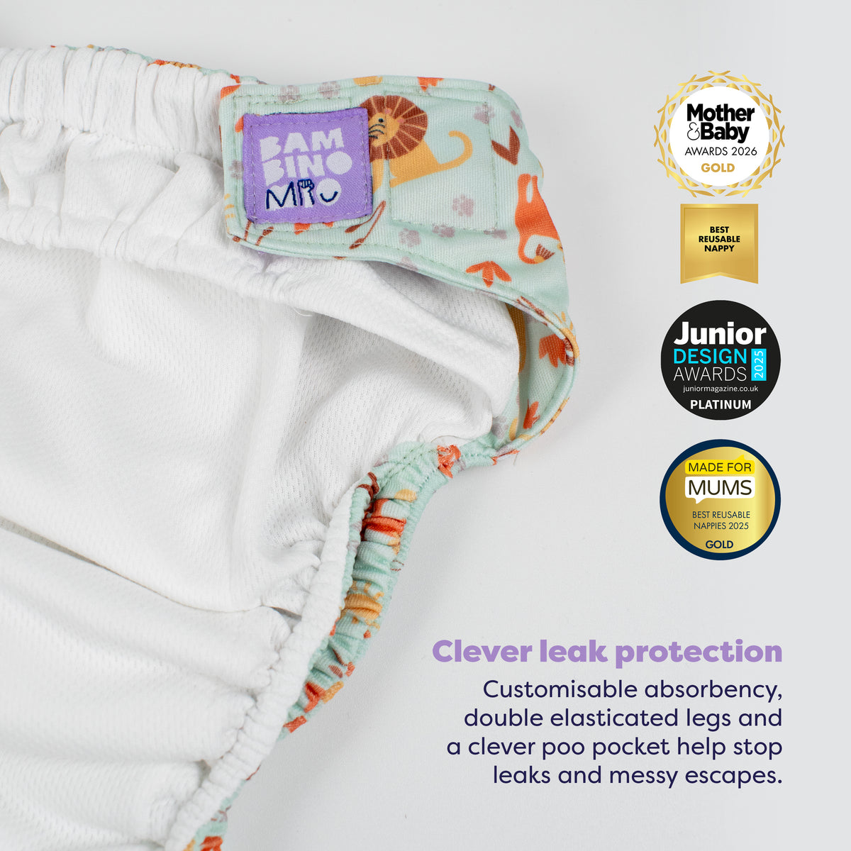 Revolutionary Reusable Diaper in Cool Cats - Bambino Mio (EU)
