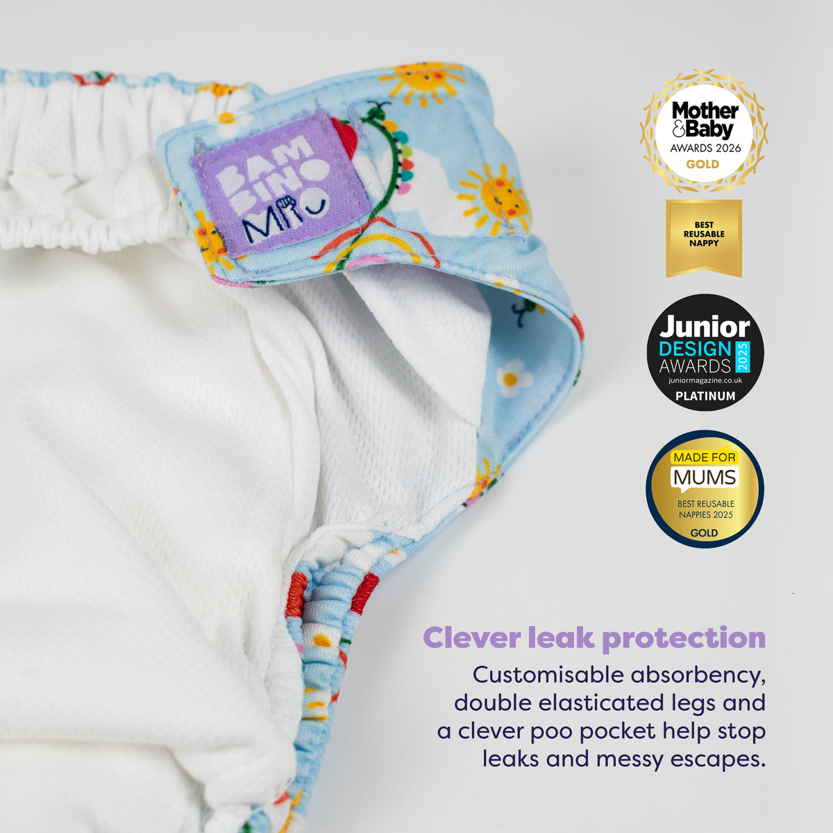 Revolutionary Reusable Diaper in Happy Days - Bambino Mio (EU)