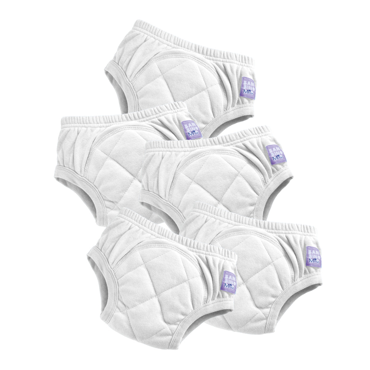 5 Pack Reusable Potty Training Pants in White - Bambino Mio (EU)