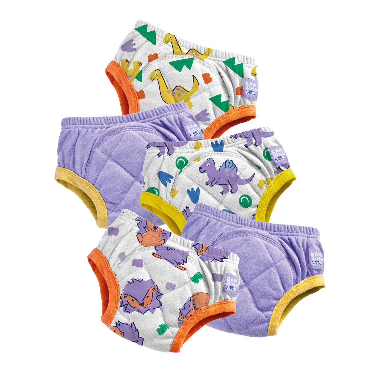 5 Pack Reusable Potty Training Pants in Mixed Grape - Bambino Mio (EU)