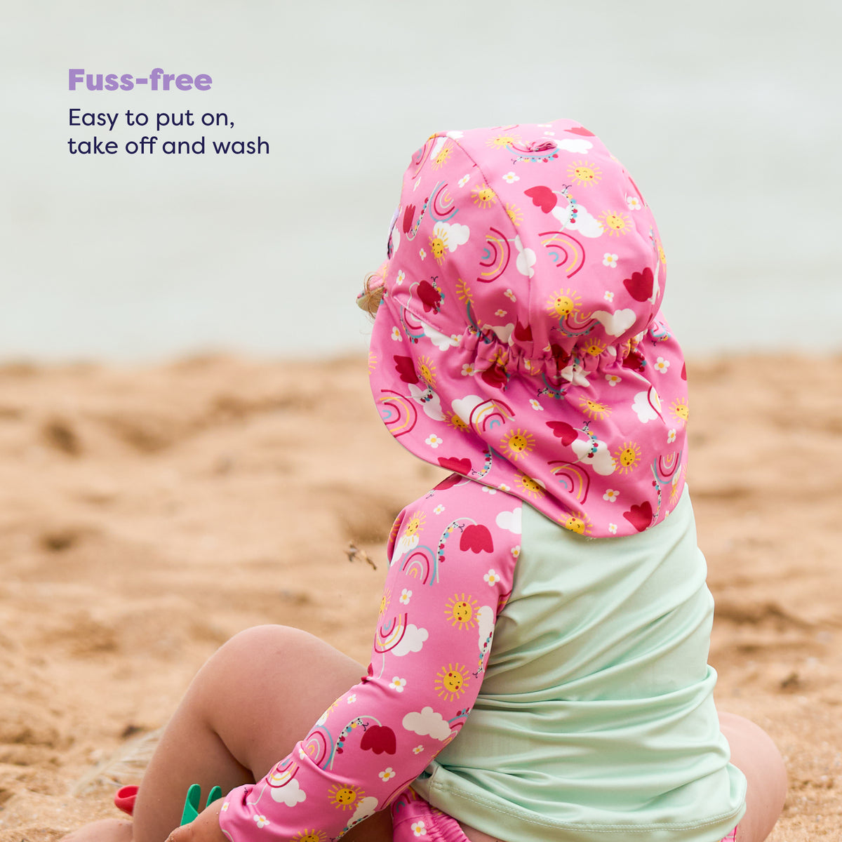 3 Piece Baby Swim Set with Swim Nappy, Swim top and Swim Hat in Happy Days - Bambino Mio (EU)