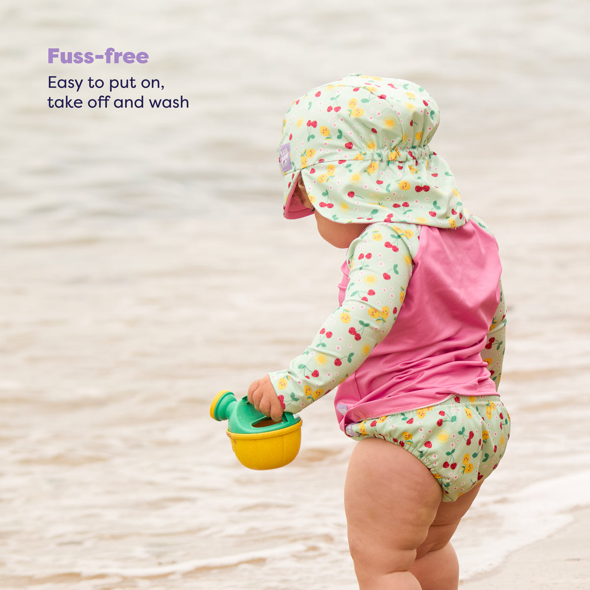 3 Piece Baby Swim Set with Swim Nappy, Swim top and Swim Hat in Juicy Fruit - Bambino Mio (EU)
