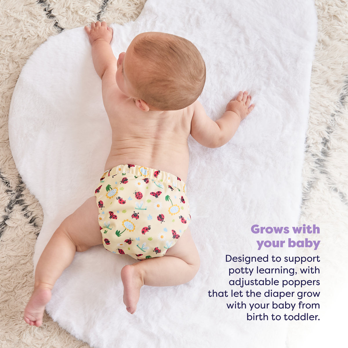 5 Pack Revolutionary Reusable Diaper Bundle in Garden Party - Bambino Mio (EU)