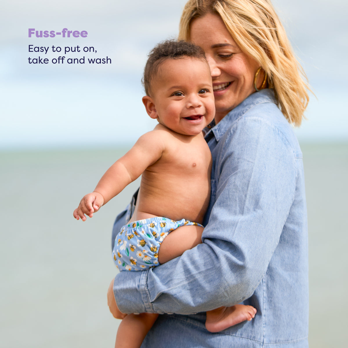Reusable Swim Diaper in Busy Bees
