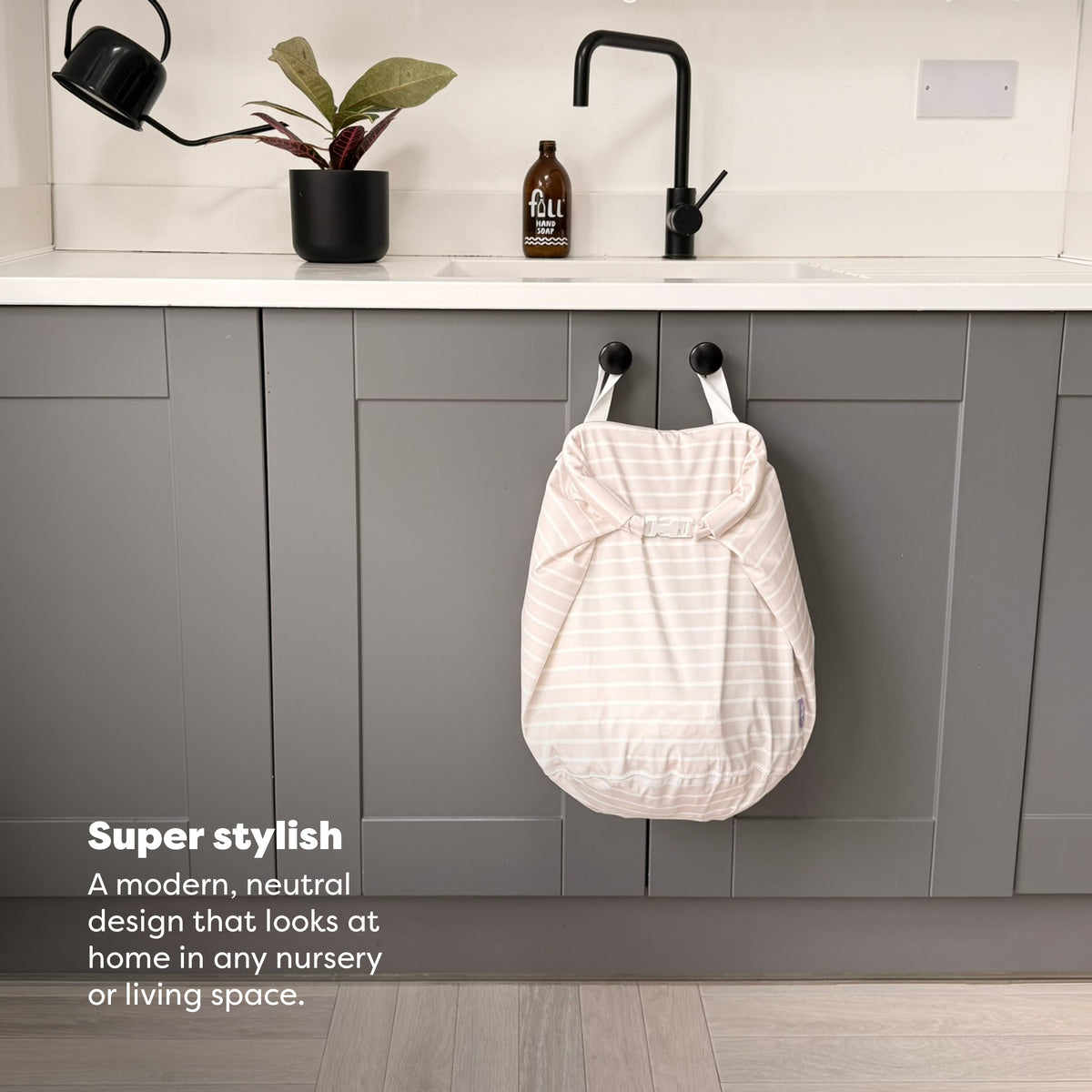 Stay-At-Home Wet Diaper Bag in Neutral Stripe - Bambino Mio (EU)