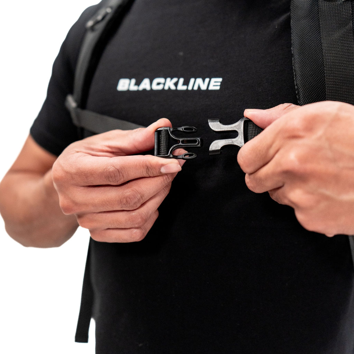 Blackline Essential Backpack being worn during a mobile detail.