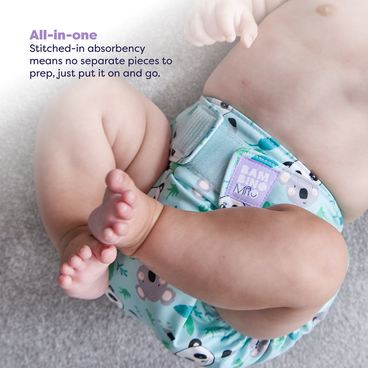 3 Pack Miosolo All-in-One Reusable Diaper in Animal