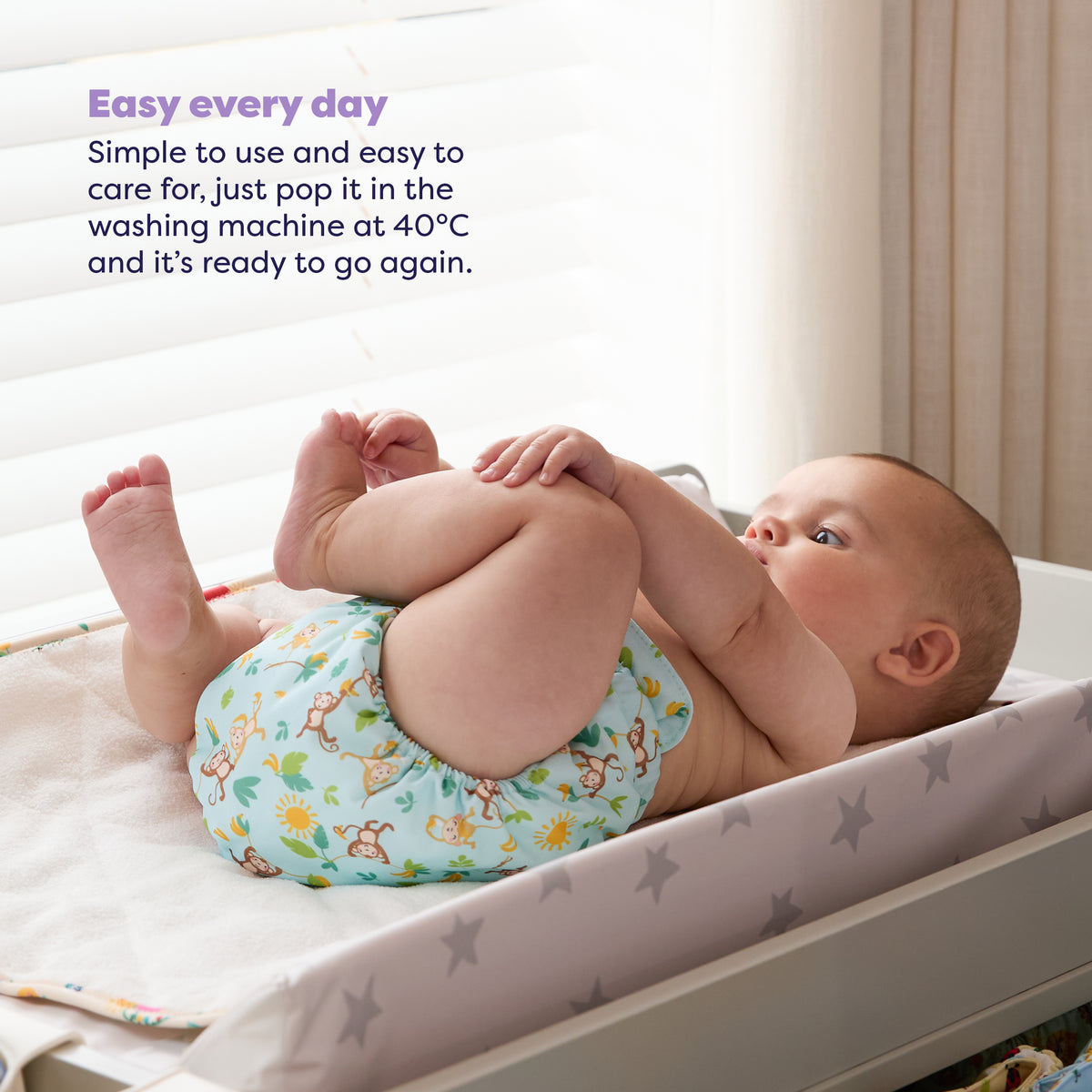 Revolutionary Reusable Diaper in Cheeky Monkeys - Bambino Mio (EU)