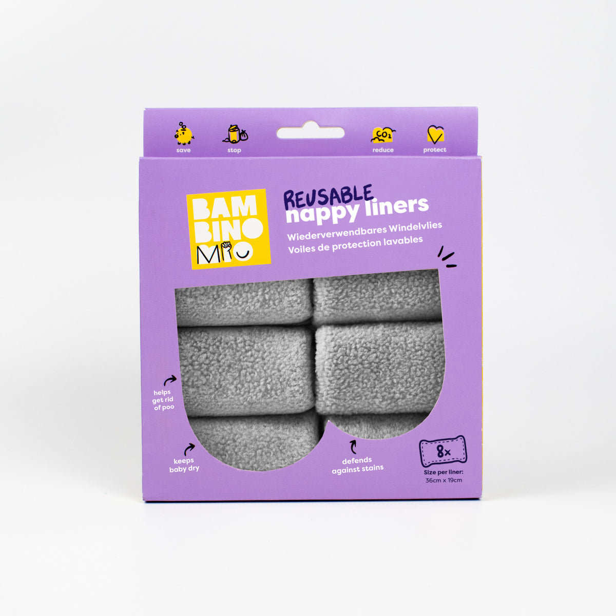 Reusable Diaper Liners - 8 pack - Bambino Mio (EU)