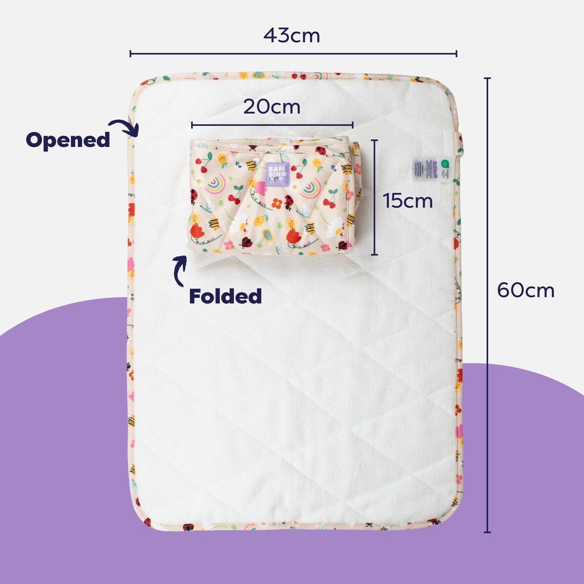 On-The-Move Baby Changing Mat in Sunshine Friends - Bambino Mio (EU)