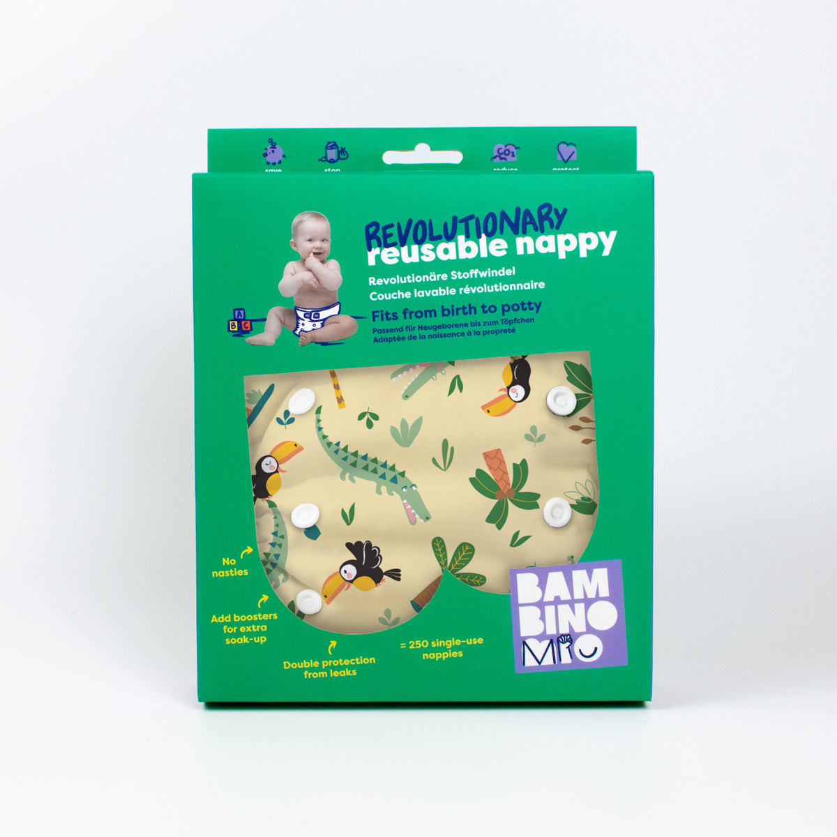 Revolutionary Reusable Diaper in River Rascals - Bambino Mio (EU)