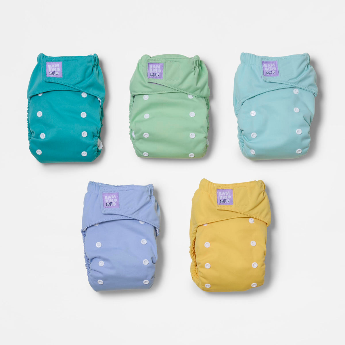 5 Pack Revolutionary Reusable Diaper Bundle in Paintbox Pastels - Bambino Mio (EU)