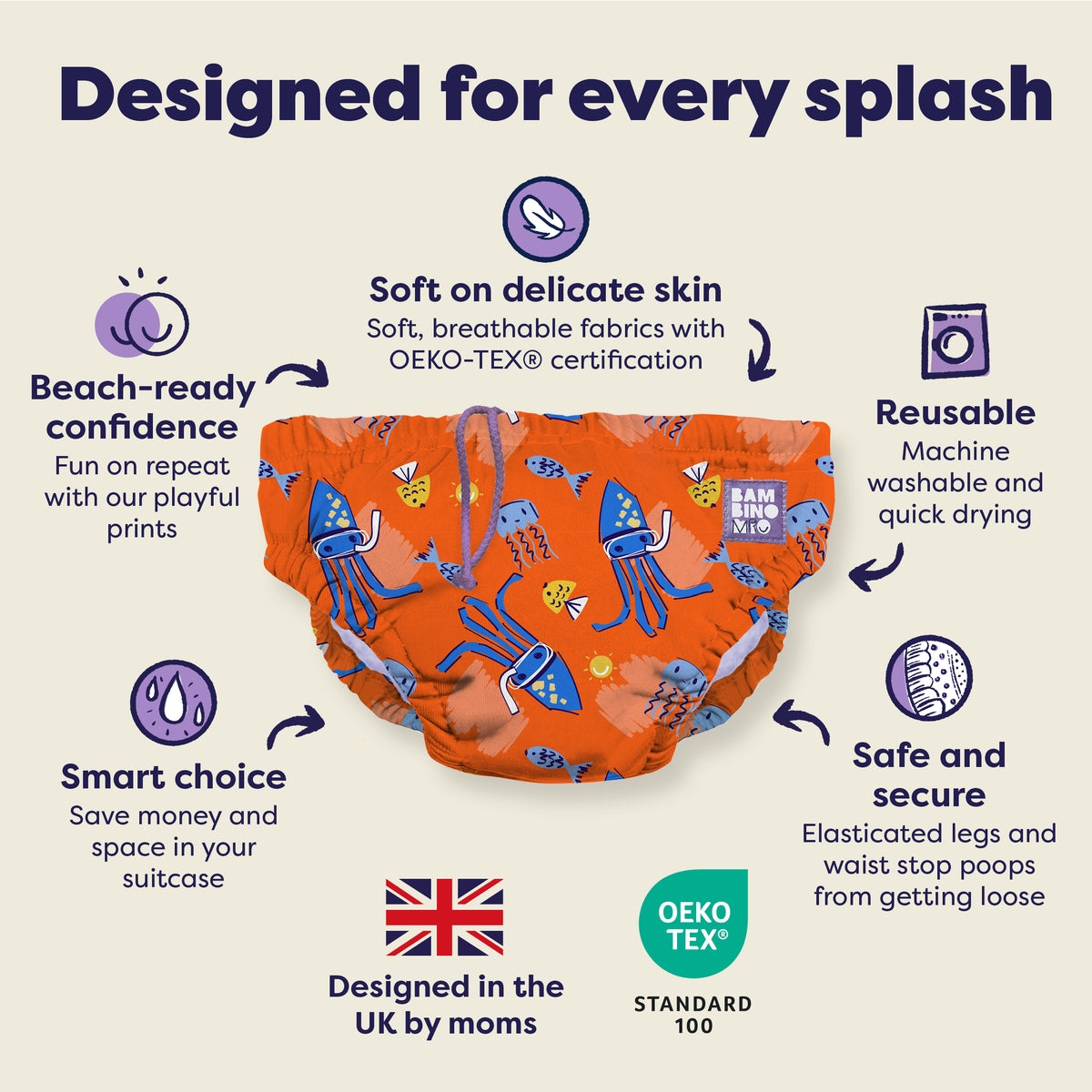 Reusable Swim Diaper in Stretch