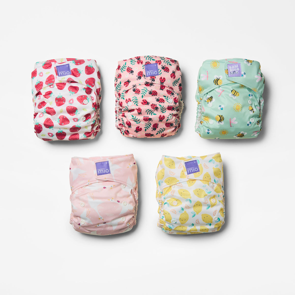 5 Pack Miosolo All-in-One Reusable Diaper in Bugs Life - Bambino Mio (EU)