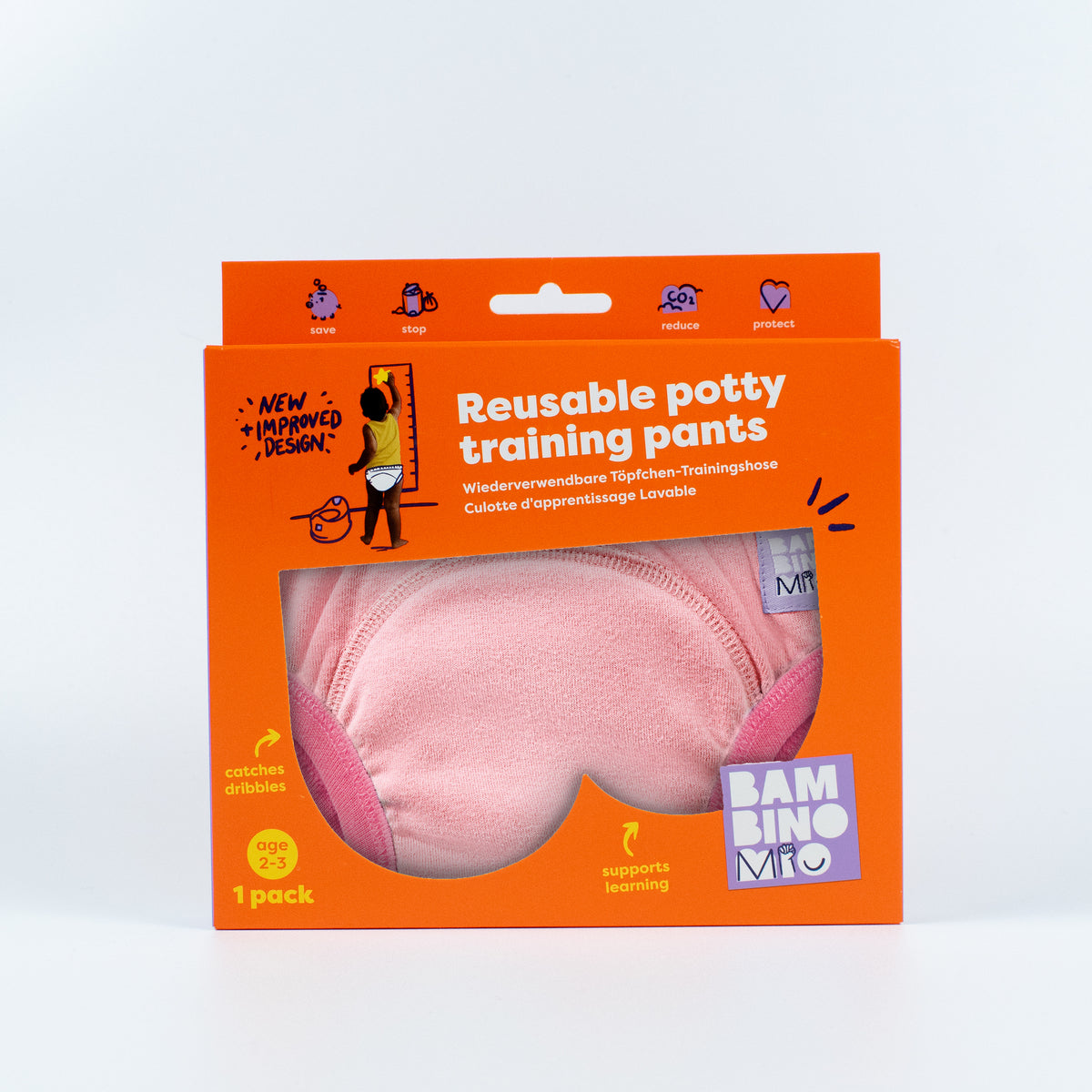 NOVITÀ: Mutandine per l'addestramento al vasino riutilizzabili, rosa chiaro