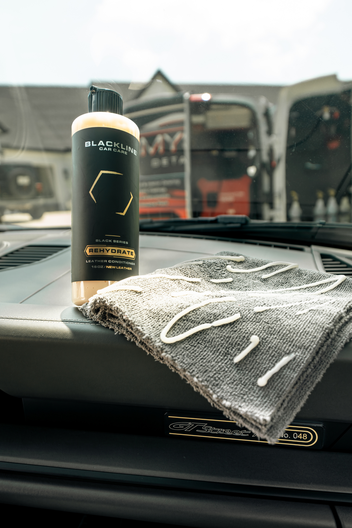 Blackline Leather Kit contents arranged for product photography.