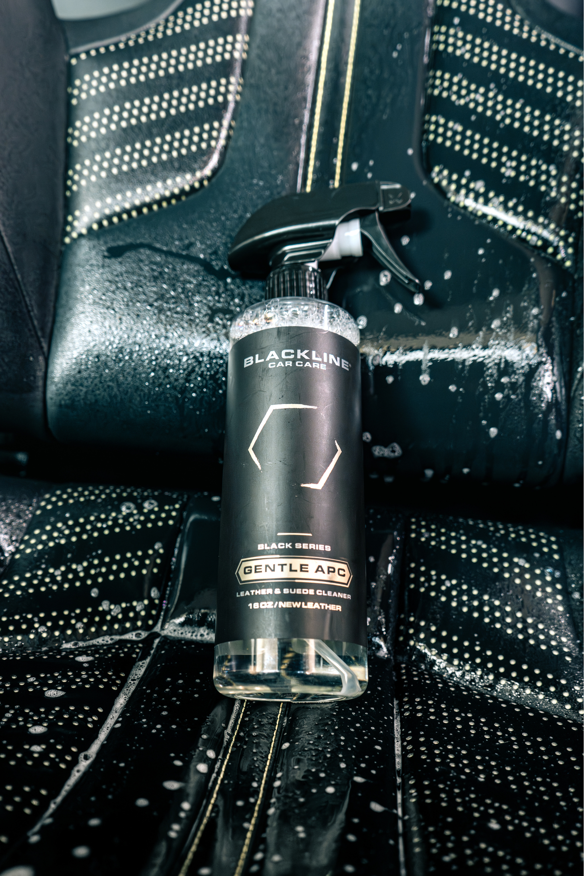 Result of using Blackline Leather Kit on a leather seat.