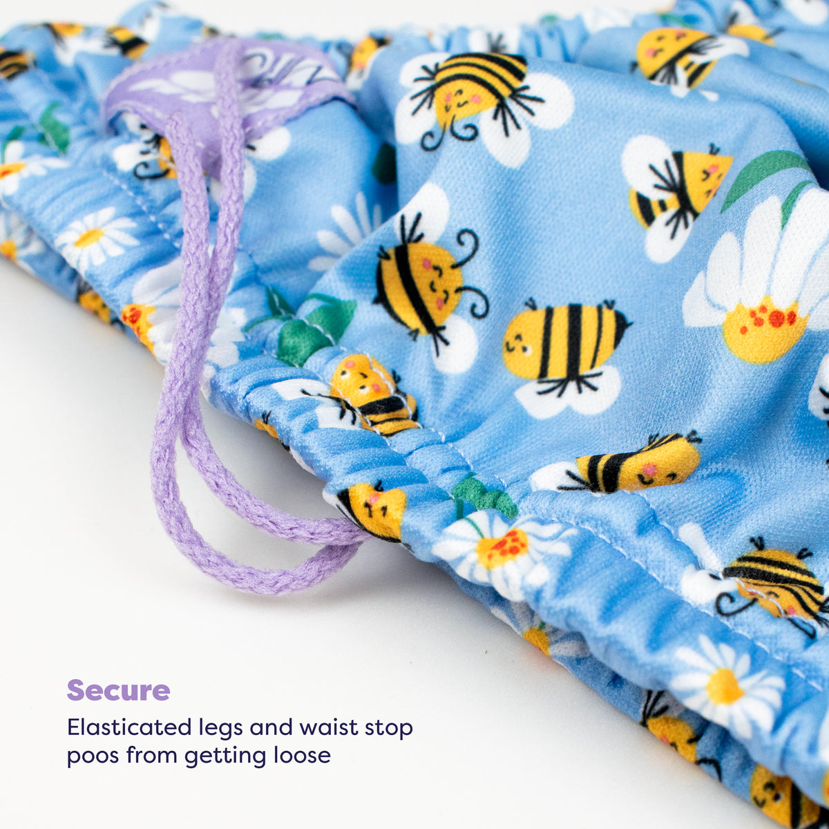3 Piece Baby Swim Set with Swim Nappy, Swim top and Swim Hat in Busy Bees - Bambino Mio (EU)