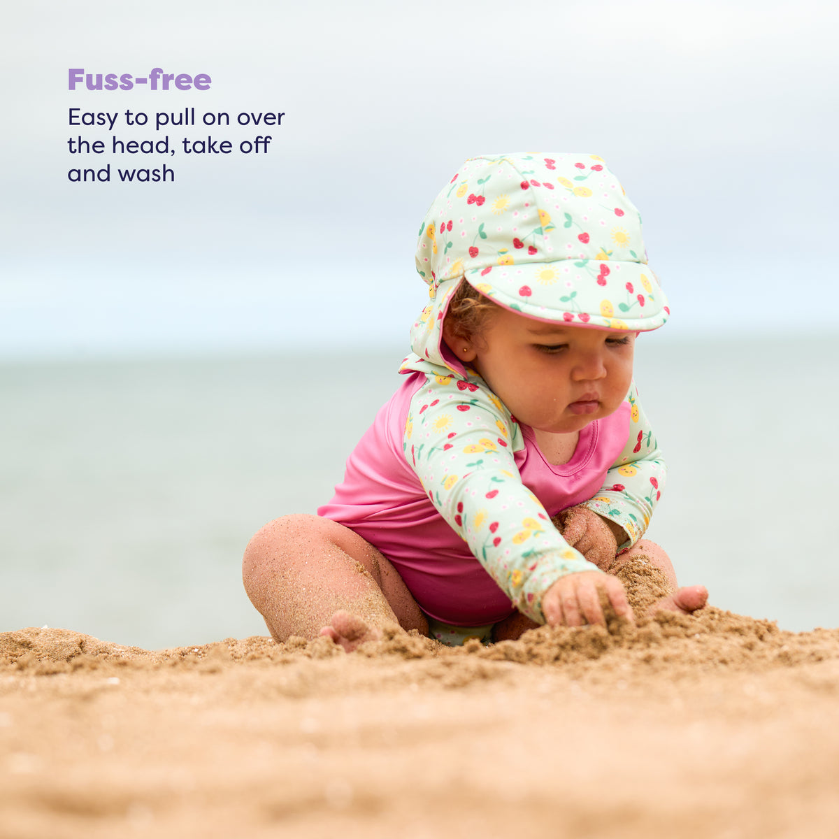 UPF 40+ Soft and Gentle Protective Beach Rash Vest in Juicy Fruit - Bambino Mio (EU)