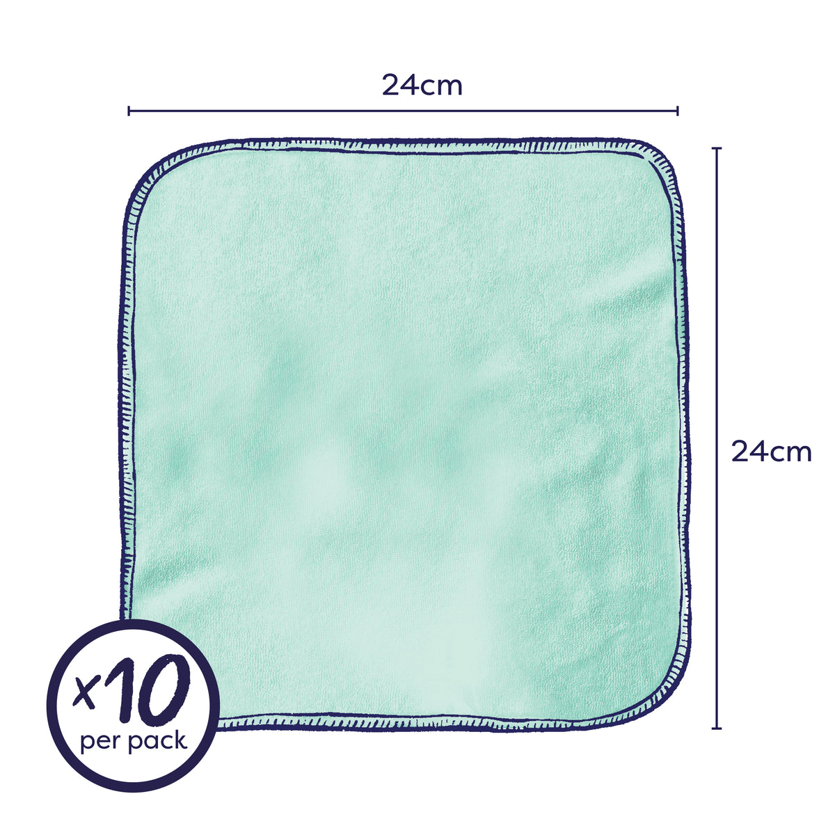 Reusable Baby Wipes for Sensitive Skin 10 Pack in Paintbox Pastels - Bambino Mio (EU)