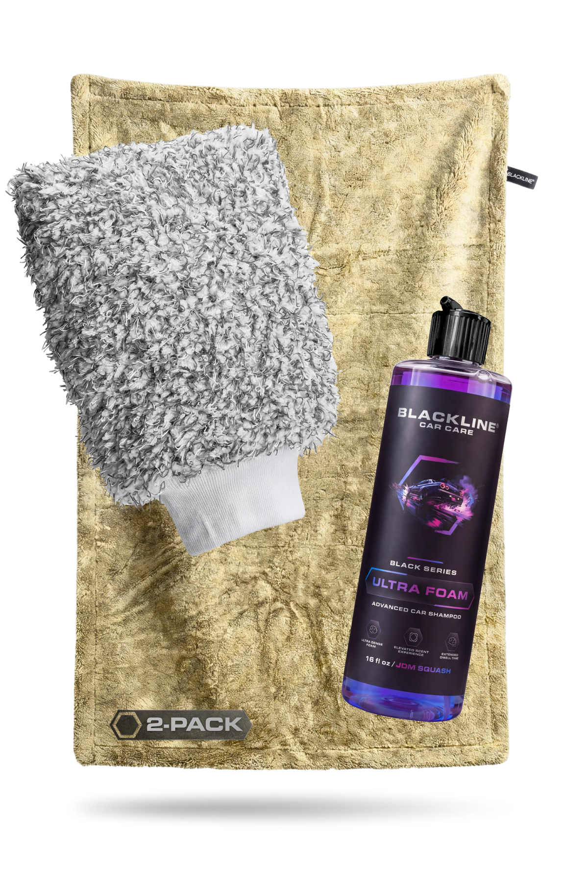 Blackline Twisted-Loop Drying Towel 2-pack Sand with JDM Squash Ultra Foam 16oz