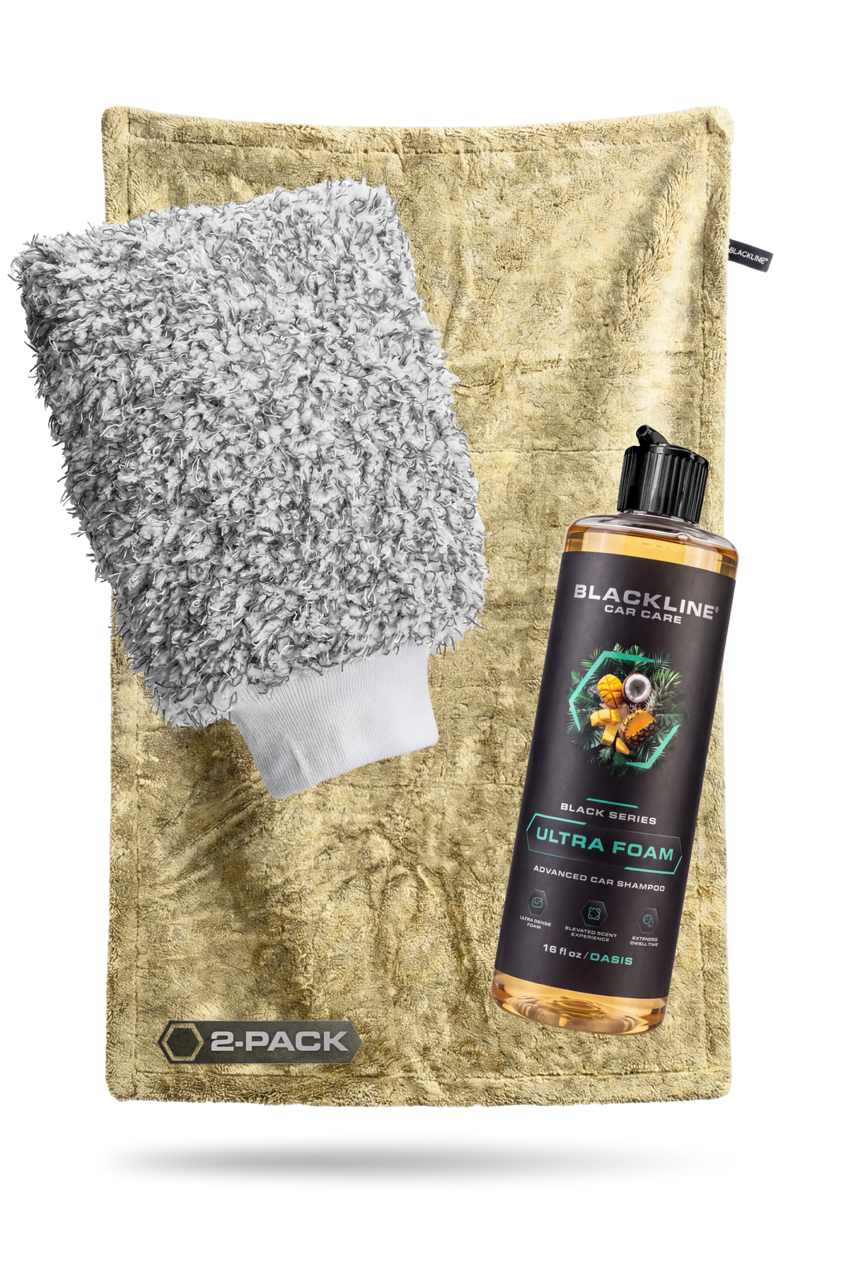 Blackline Twisted-Loop Drying Towel 2-pack Sand with Oasis Ultra Foam 16oz