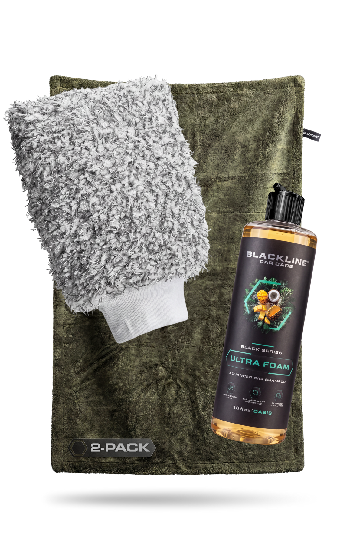 Blackline Twisted-Loop Drying Towel 2-pack Army Green with Oasis Ultra Foam 16oz