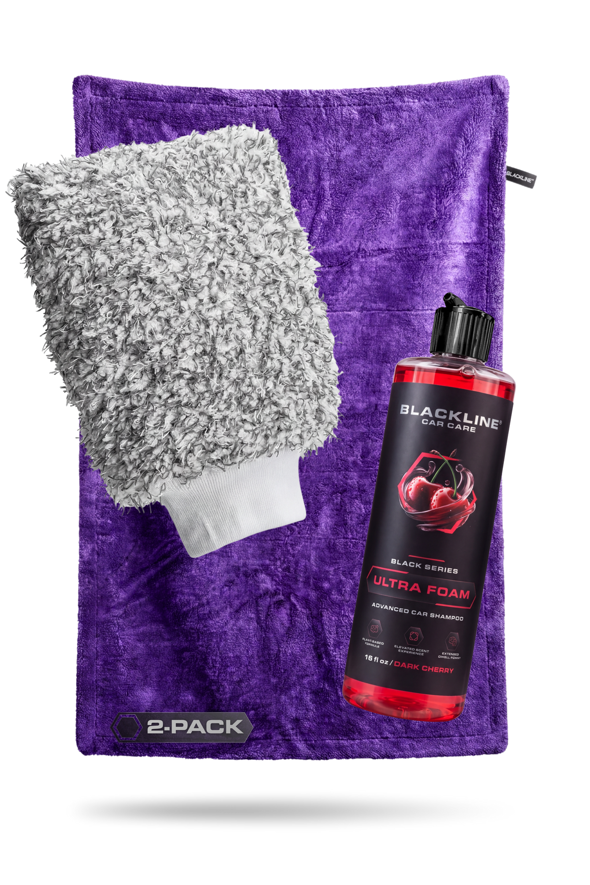 Blackline Twisted-Loop Drying Towel 2-pack Midnight with Dark Cherry Ultra Foam 16oz