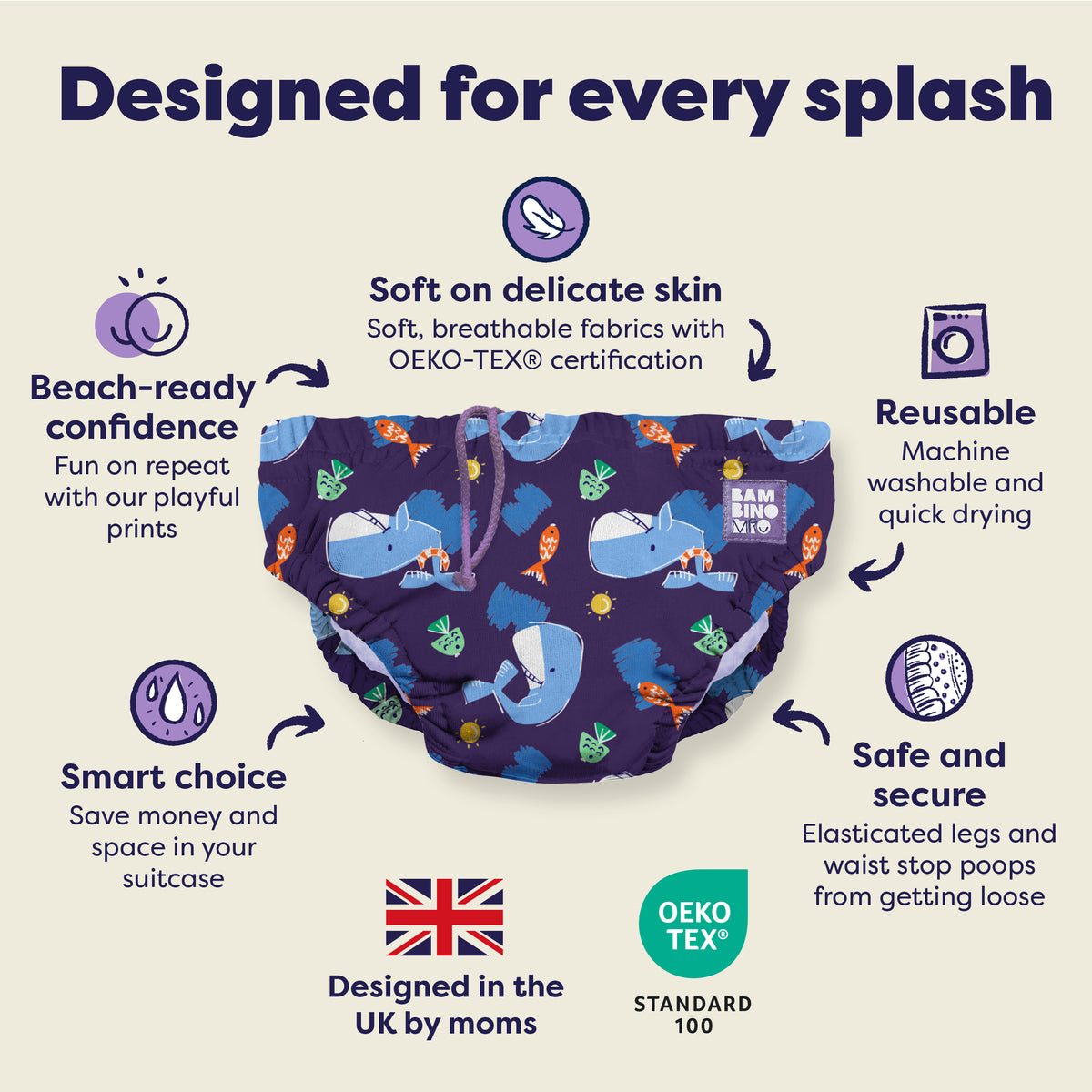 Reusable Swim Diaper in Squeak